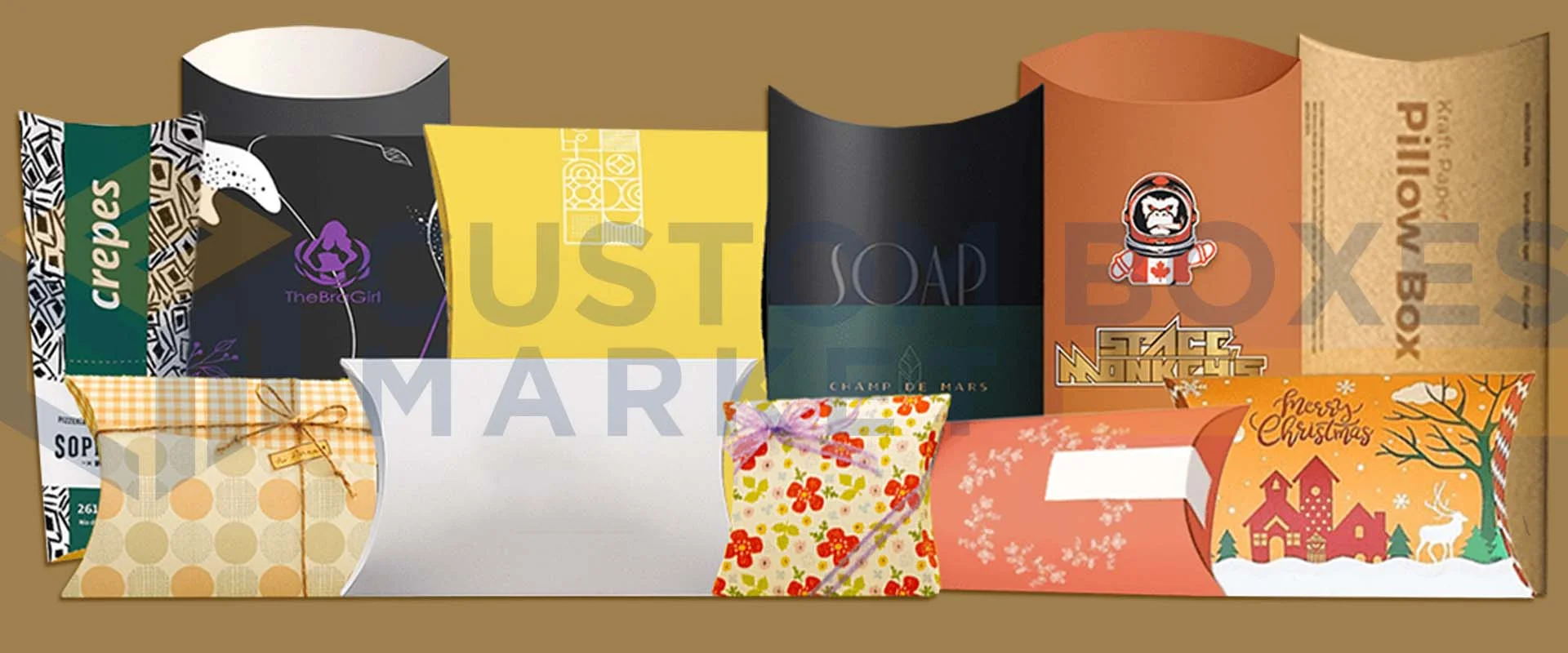 Custom Pillow Boxes Wholesale in Canada